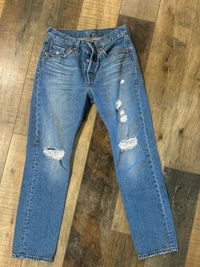 Levi’s Ripped Straight Leg Jeans